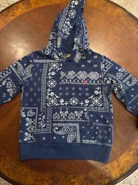 Polo by Ralph Lauren Navy & White Bandana Print Hoodie